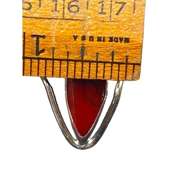 ATI Vintage Sterling silver 925 oval elongated red jasper ring Mexico - Picture 9 of 12